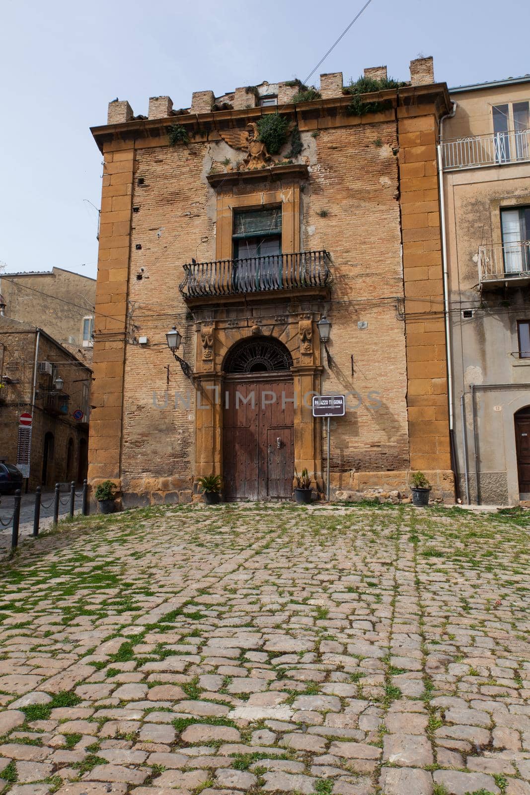 View of the Trigona building in Piazza Armerina, Sicily. Italy