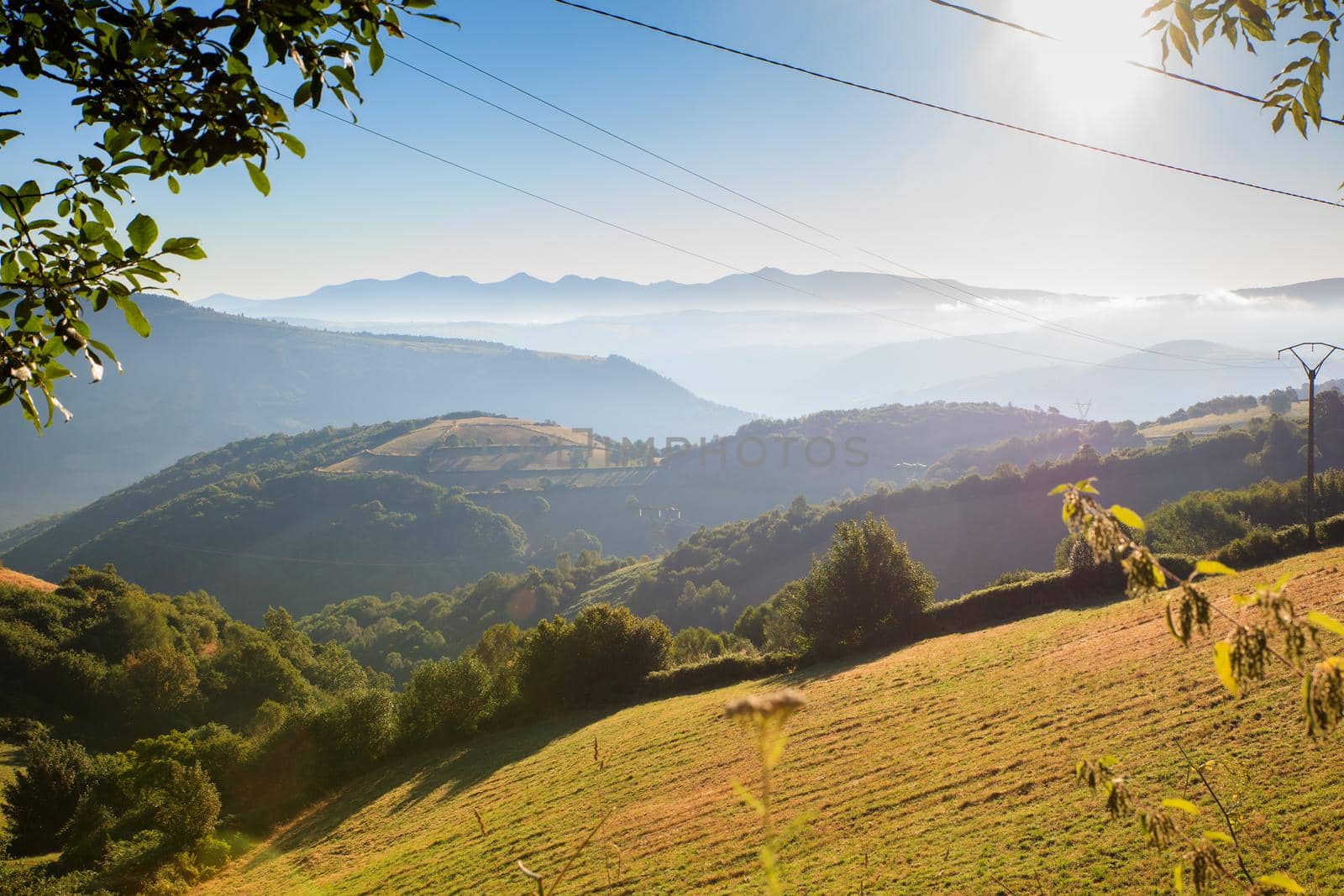 View of Galicia landscape along the way of St. James