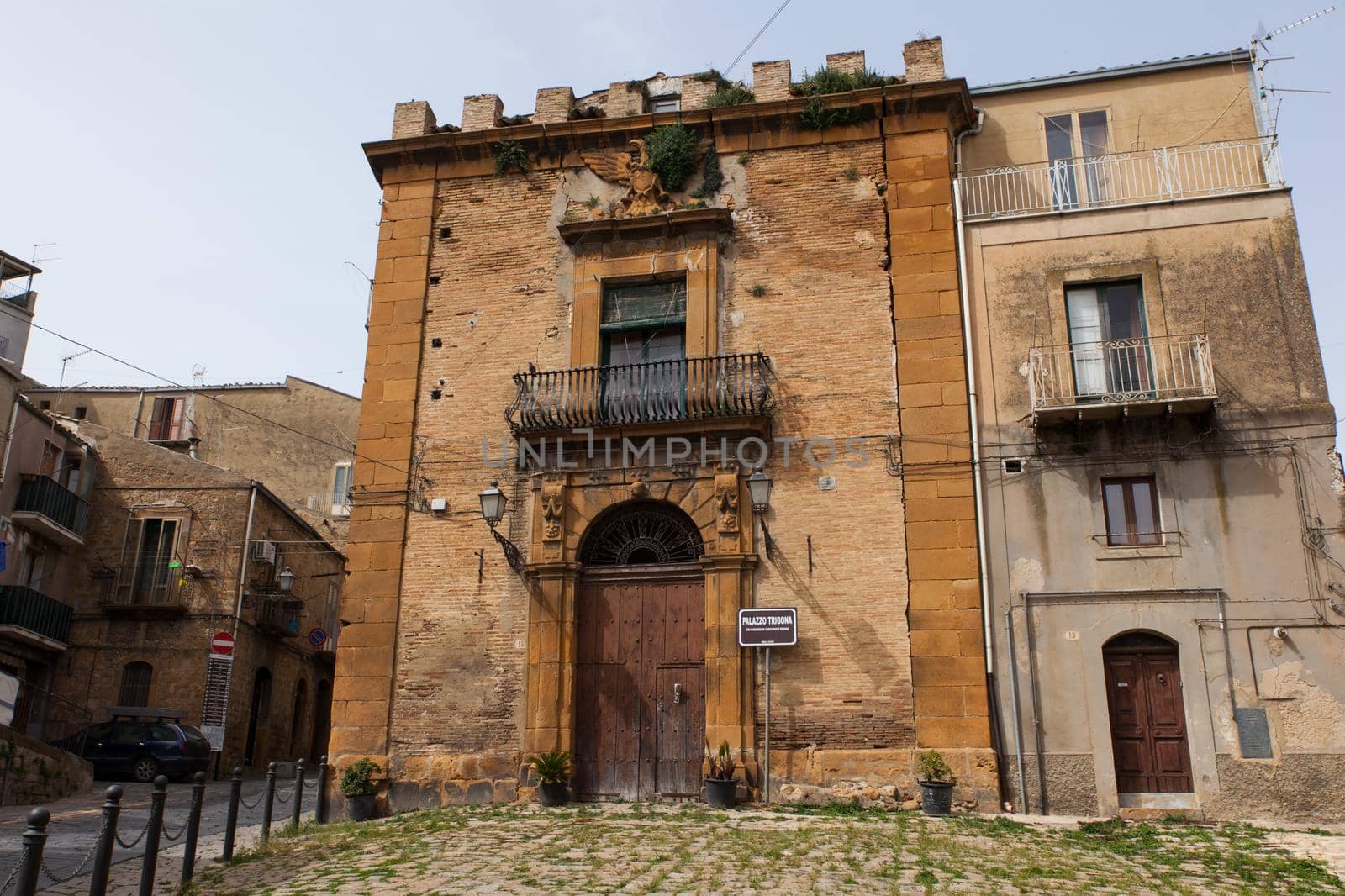 View of the Trigona building in Piazza Armerina, Sicily. Italy