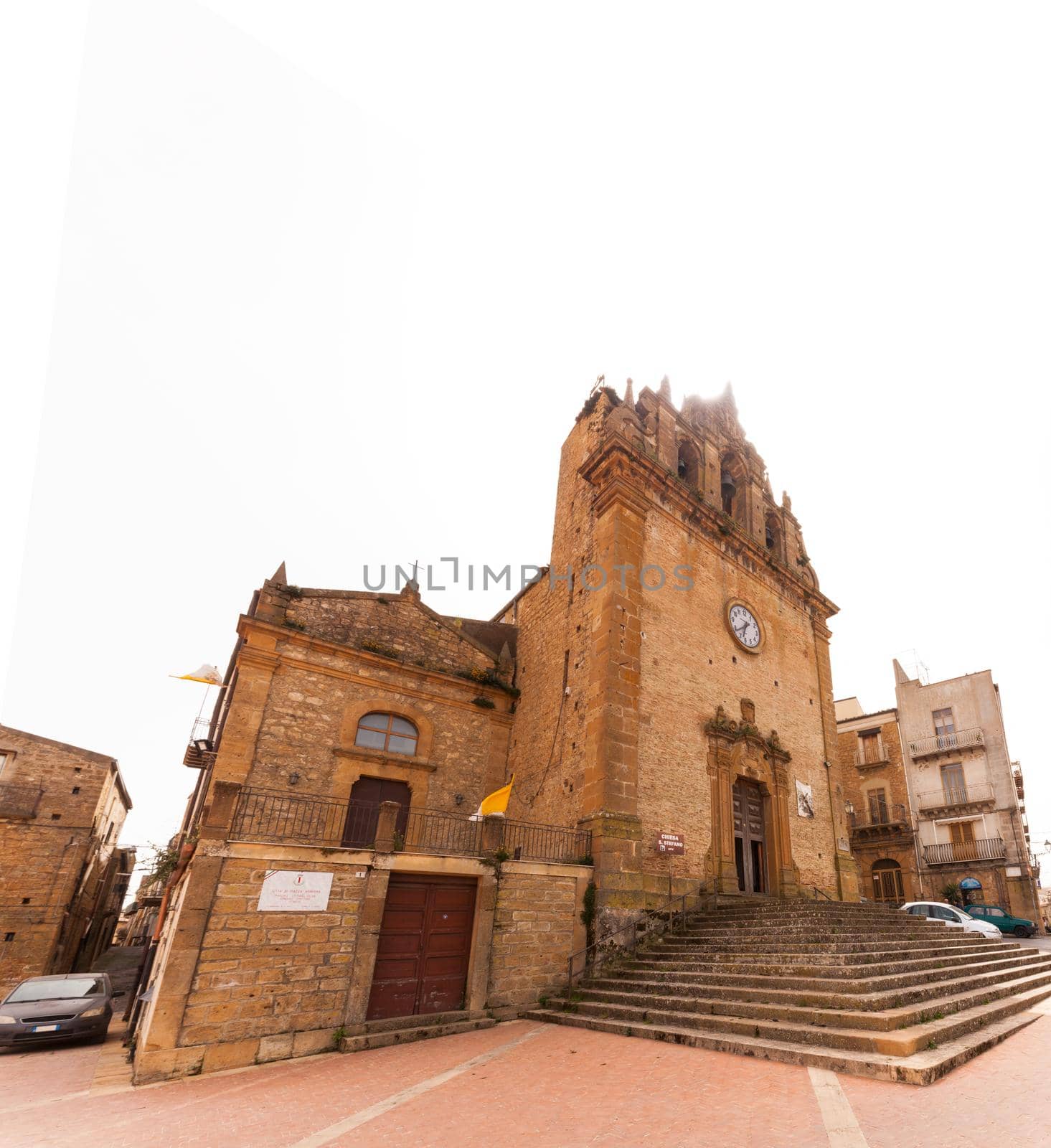 View of the Cathedral of Piazza Armerina, Sicily. Italy