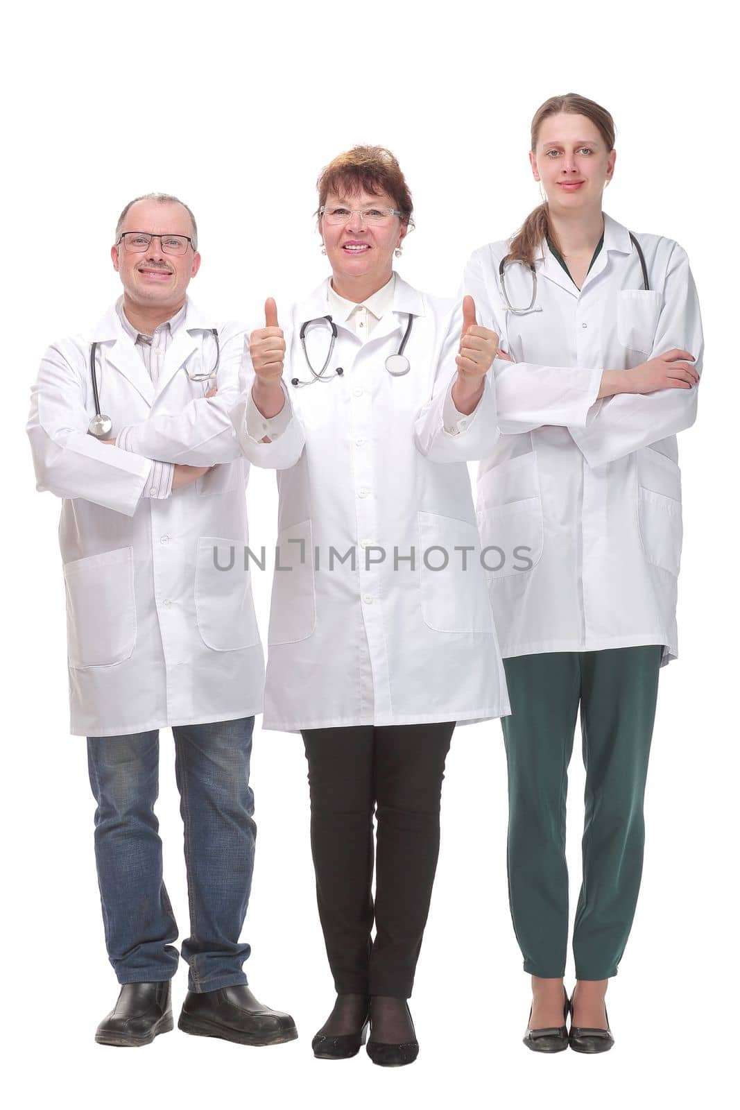 Team of doctors standing arms crossed and smiling at camera by asdf