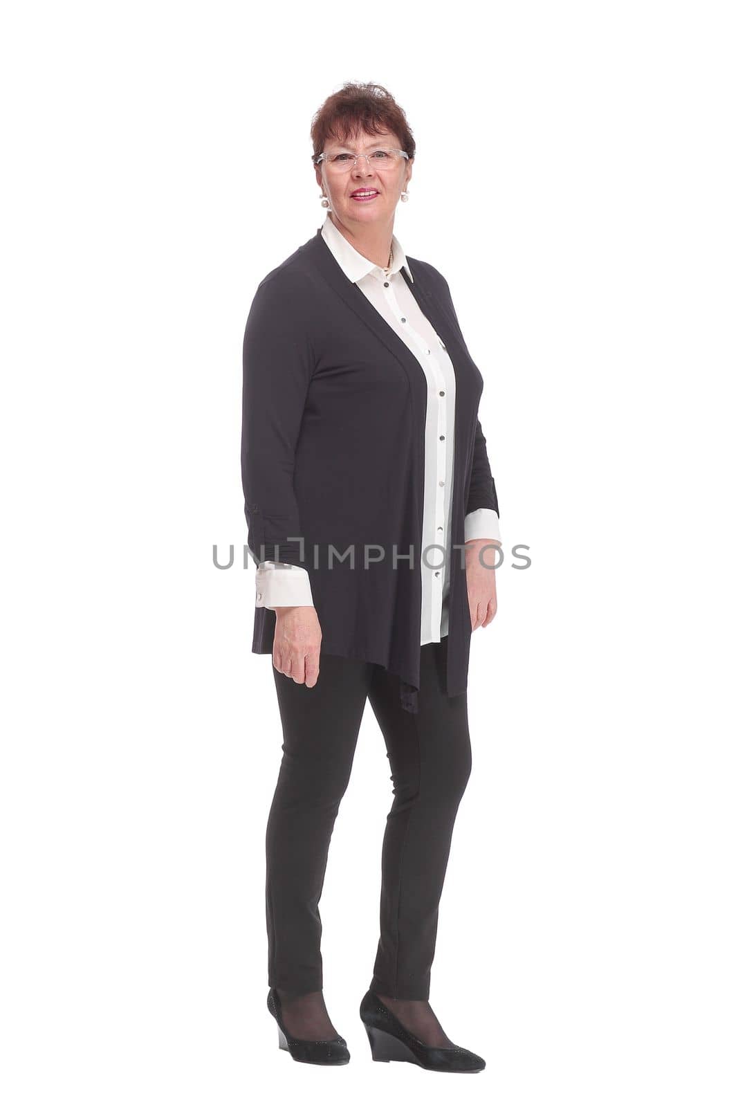 Smiling senior businesswoman wearing eyeglasses. Concept of confidence