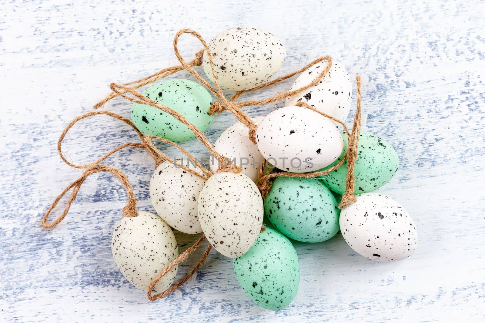 Easter background with Easter eggs, pastel colors decoration on white