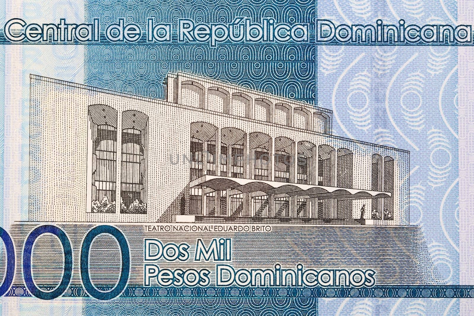 Eduardo Brito National Theater from Dominican Republic money - Pesos