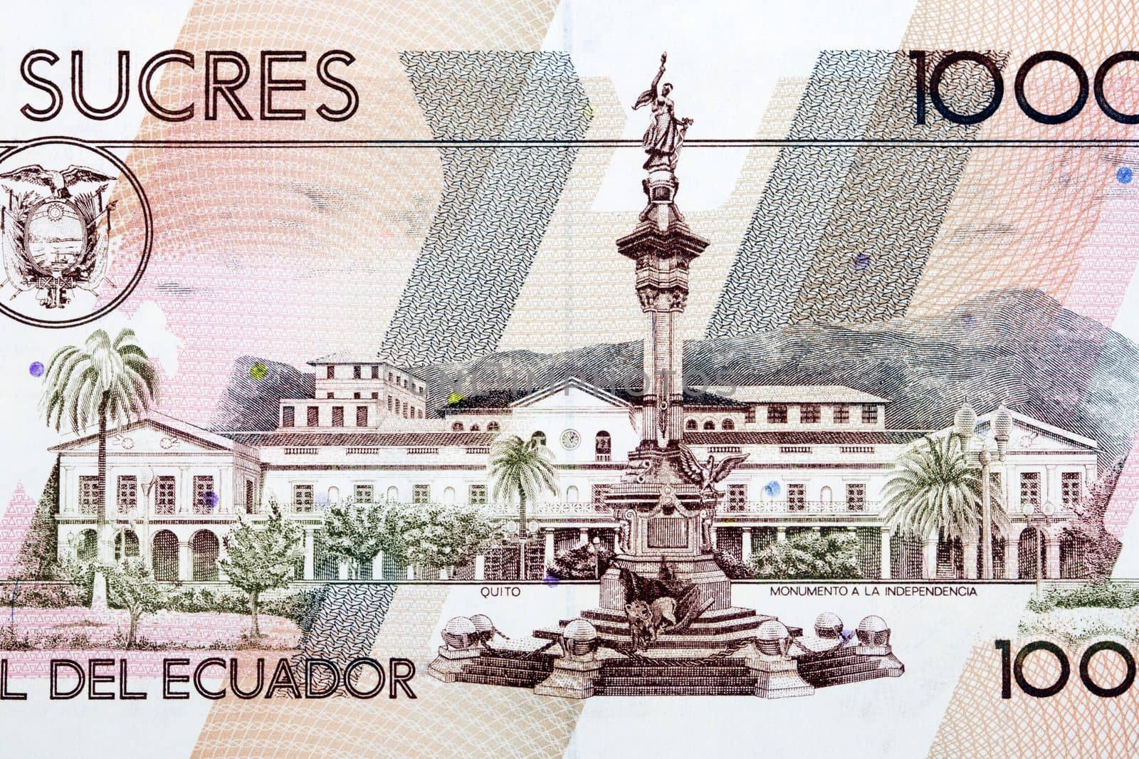 Monument to impedance from old Ecuadorian money - Sucres