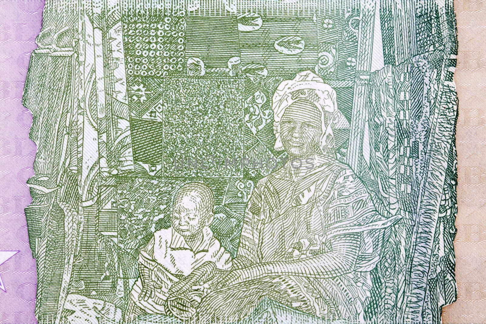 Market woman and her child from Liberian money - Dollars