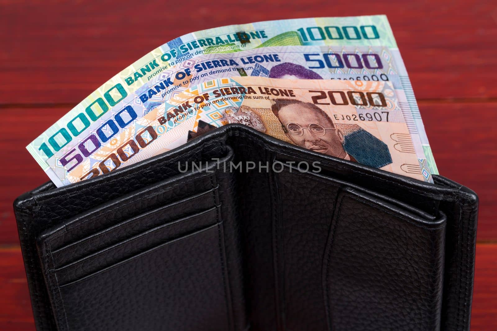 Sierra Leonean money - leone in the black wallet