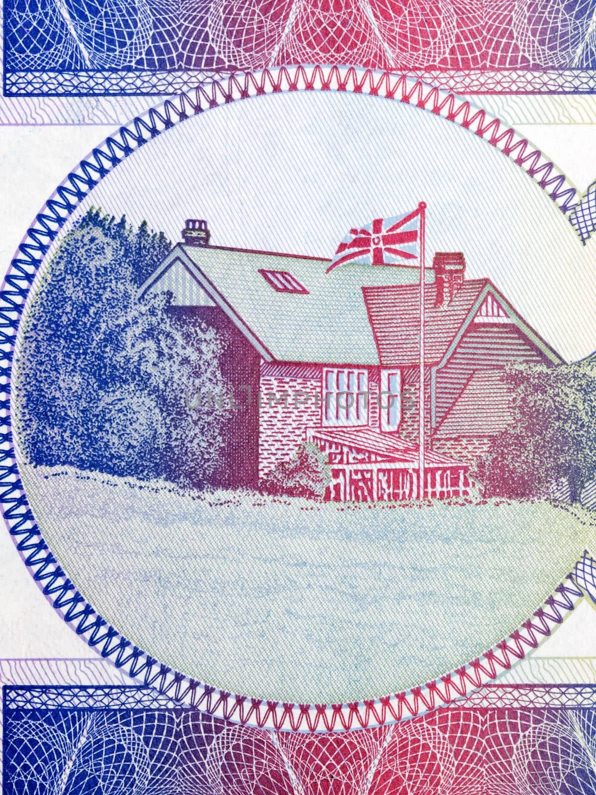 Official residence of the governor of the Falkland Islands from money by johan10