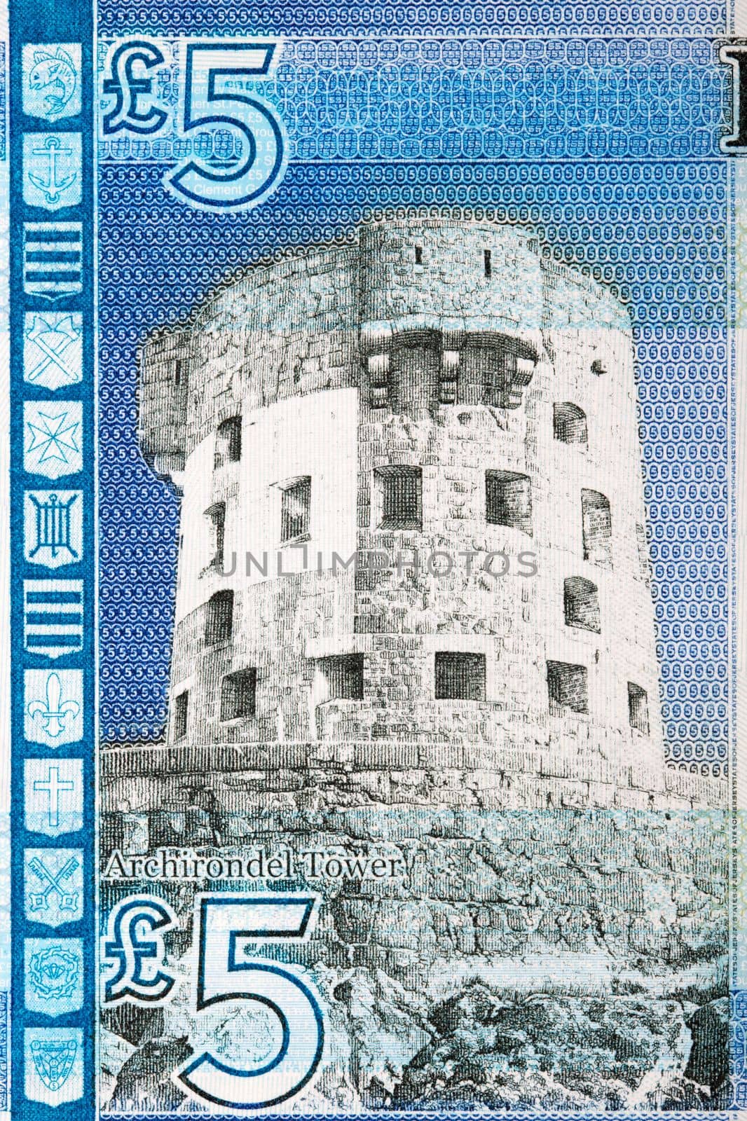 Archirondel Tower from Jersey money - pounds