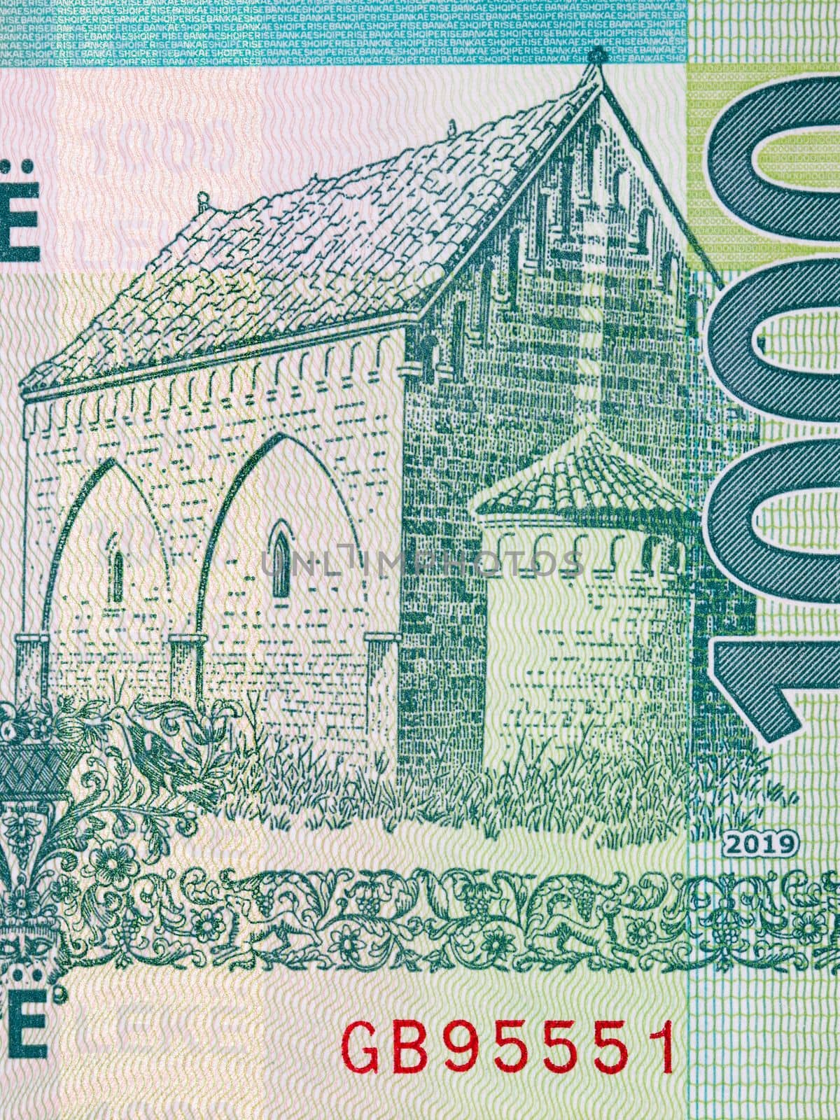 Church in Vau i Dejes from Albanian money by johan10