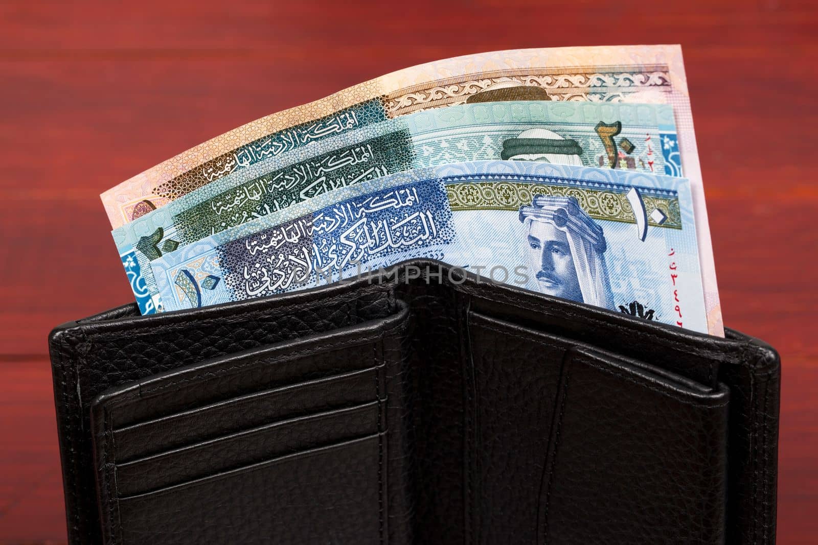 Jordanian money - Dinar in the black wallet