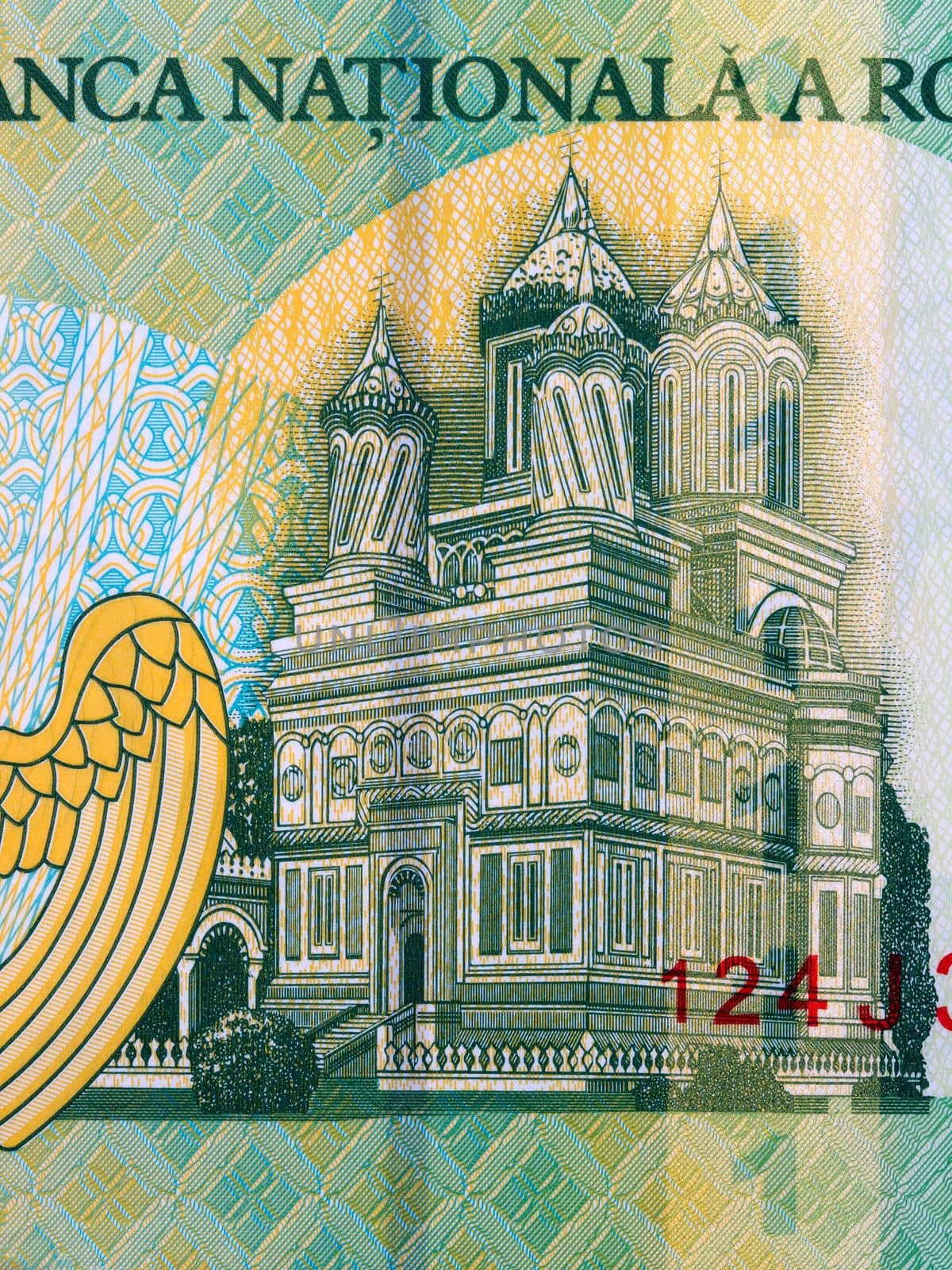 Cathedral of Curtea de Arges from Romanian money by johan10