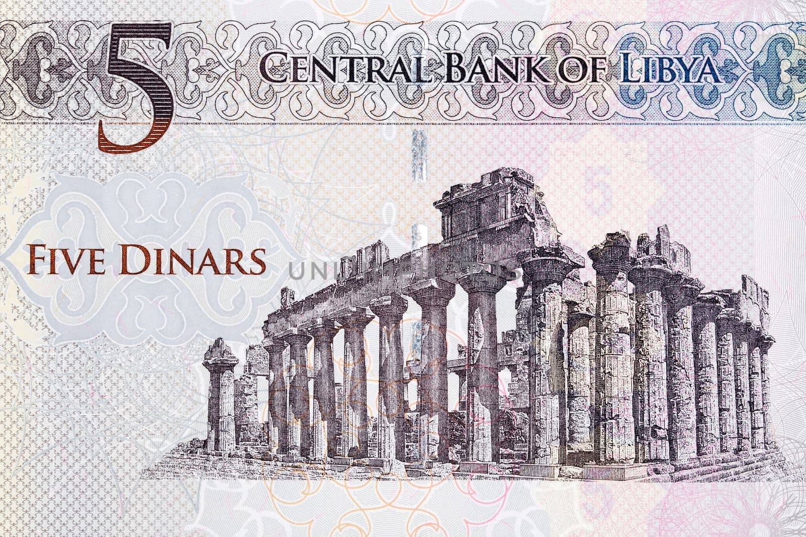 Zeus Temple in Cyrene from Libyan money by johan10