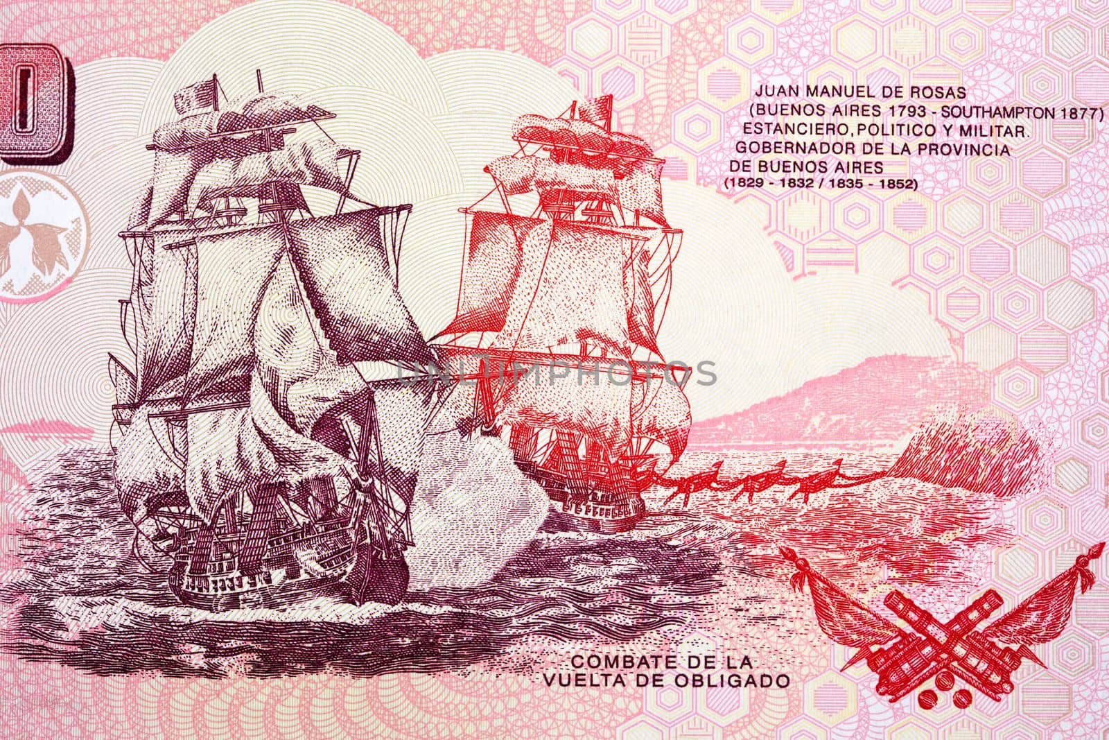 Sailing ships in the Battle of the Vuelta de Obligado on the Parana River
