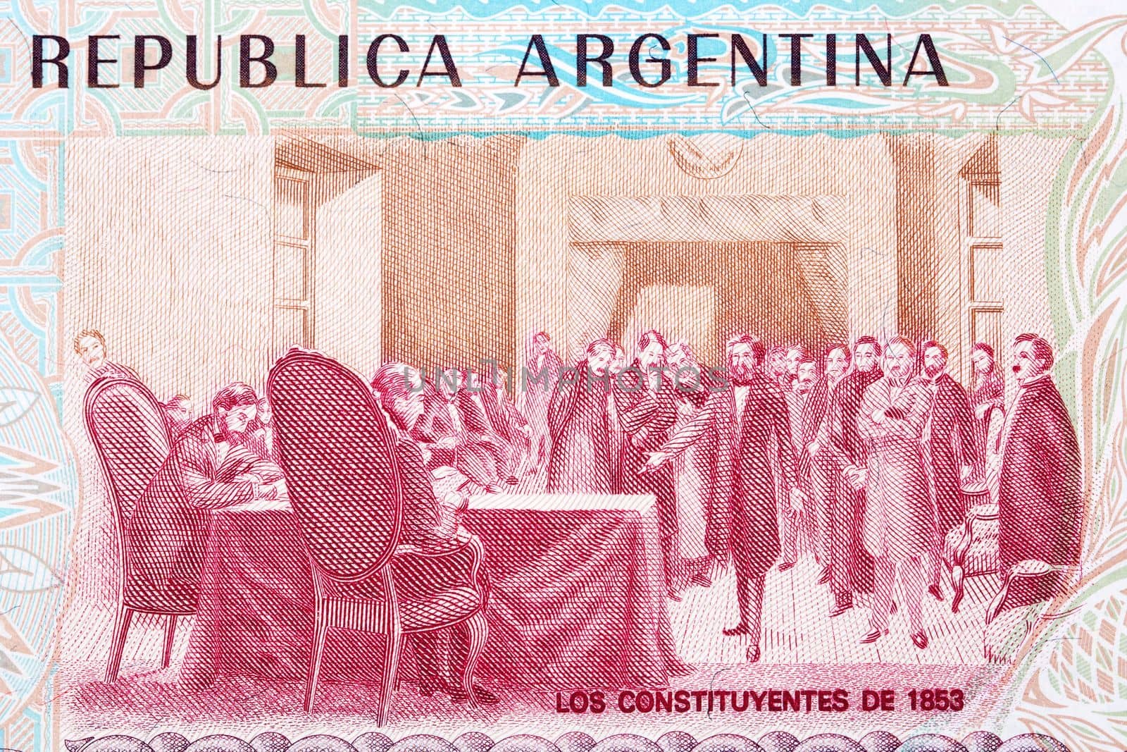 Constitutional meeting of 1853 from old Argentinian money