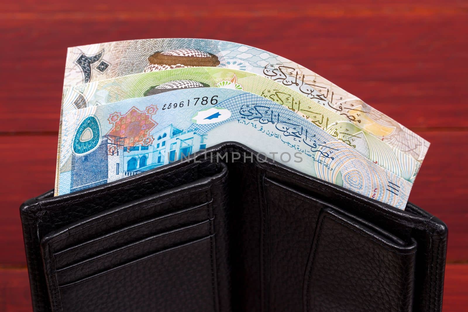 Bahraini money - dinar in the black wallet