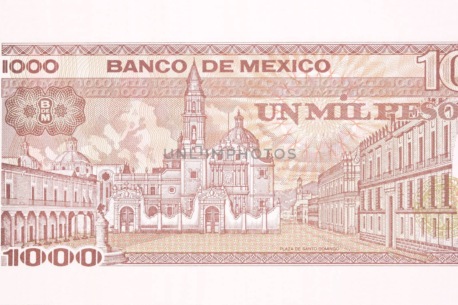 Plaza de Santo Domingo from old Mexican money - Pesos