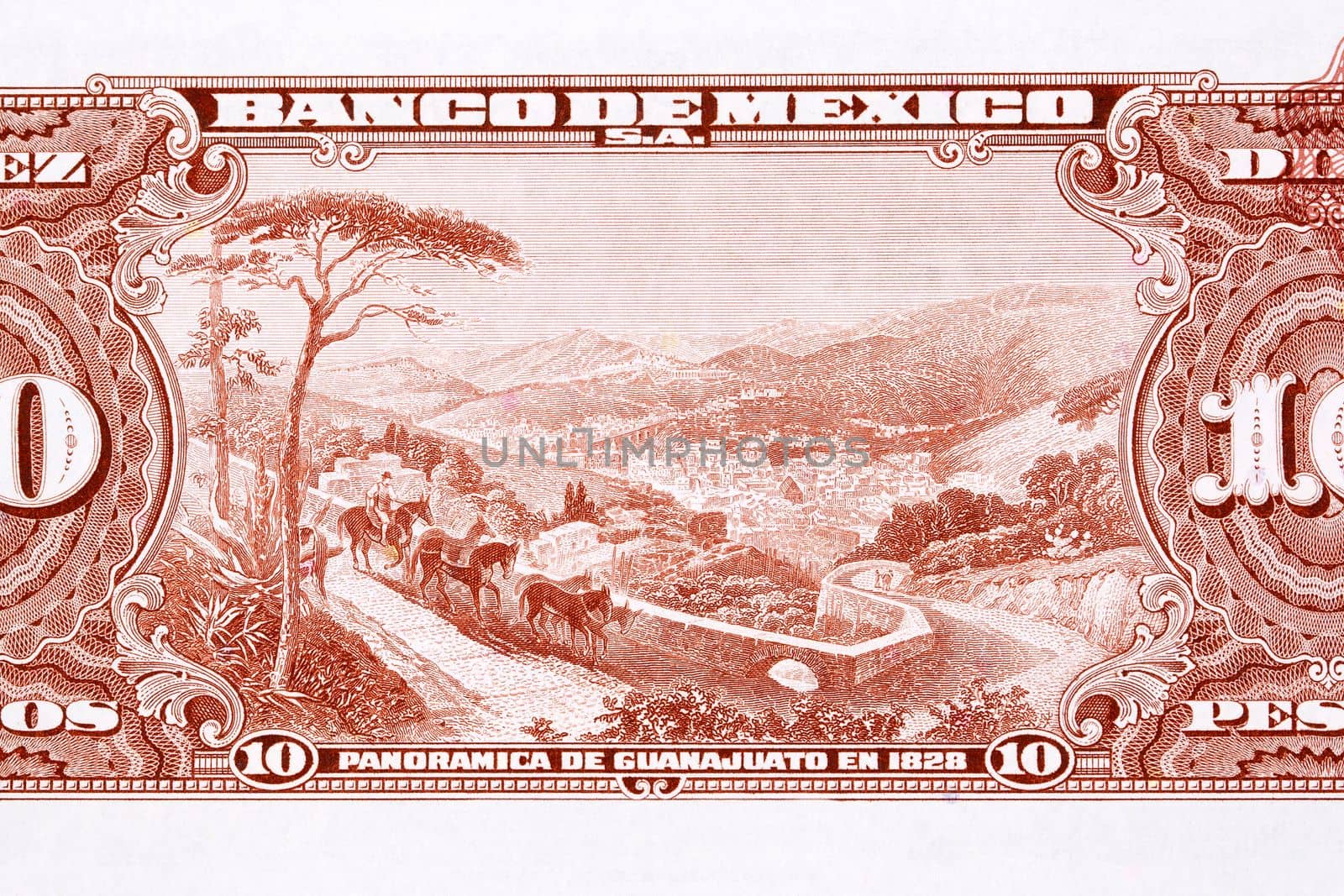 State of Guanajuato from old Mexican money  by johan10