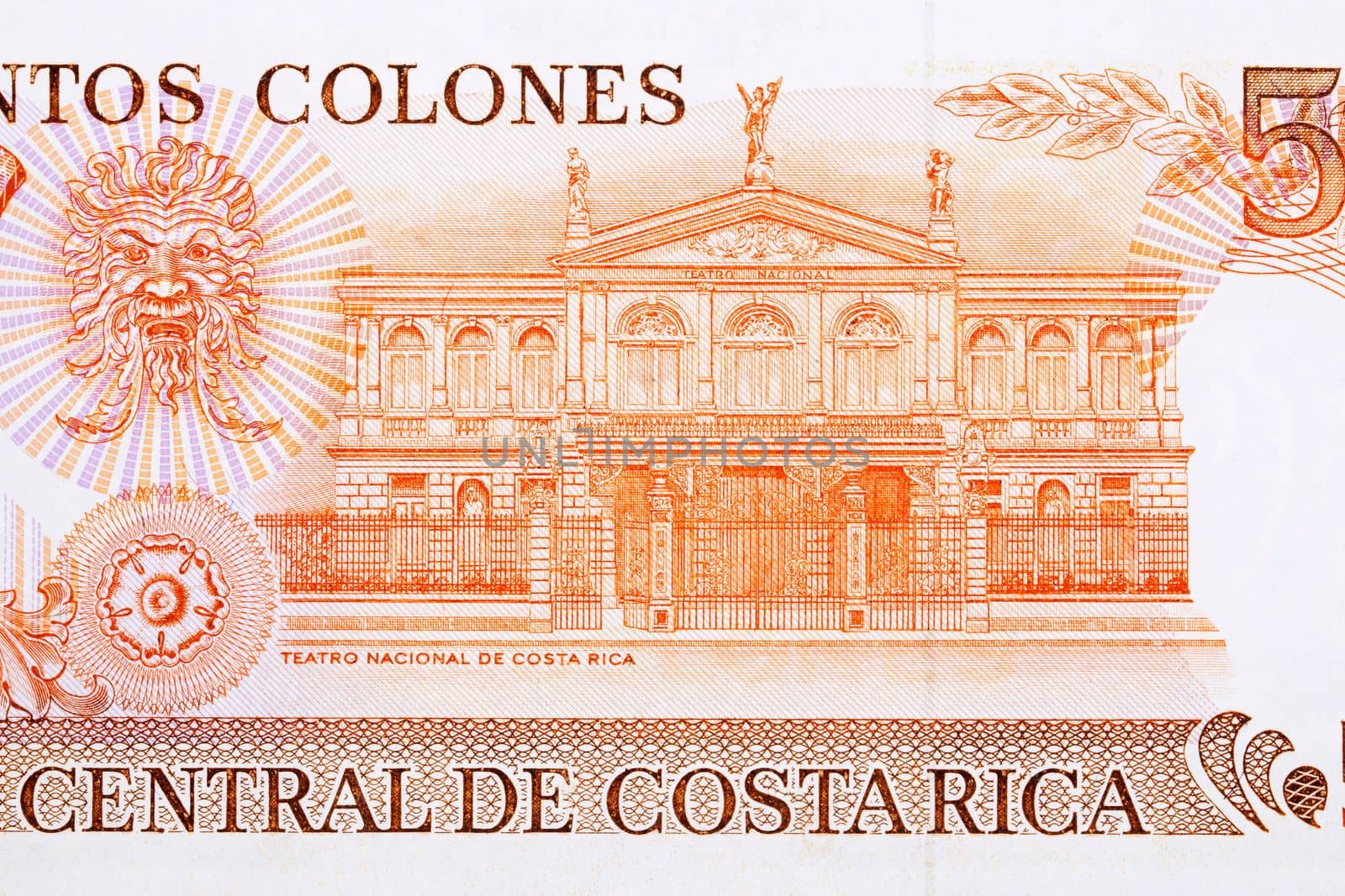 National theatre from old Costa Rican money by johan10