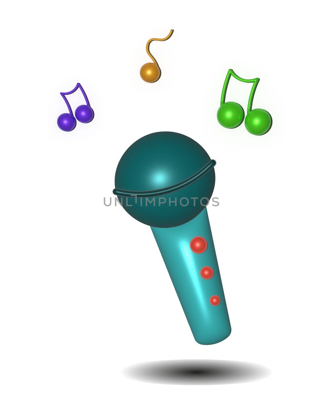 A single object is a Microphone. 3d illustration. by AnastasiaPen