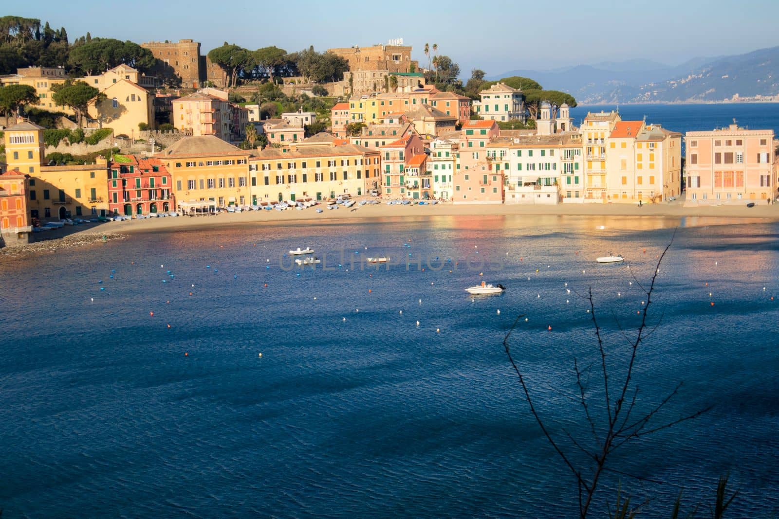 Photographic documentation of the Bay of Silence in Sestri Levante Italy taken at dawn 