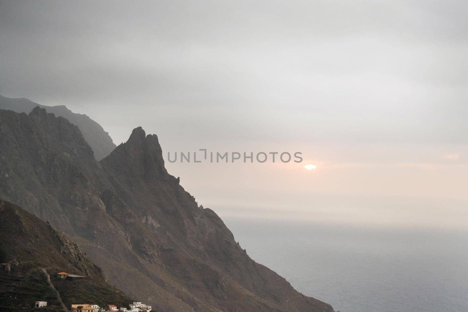 Beautiful view of a small town by the ocean Tenerife, Canary Islands, Spain by Lobachad