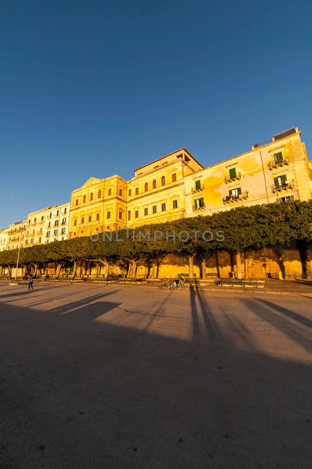 Building at sunset, Ortigia, Syracuse. Italy