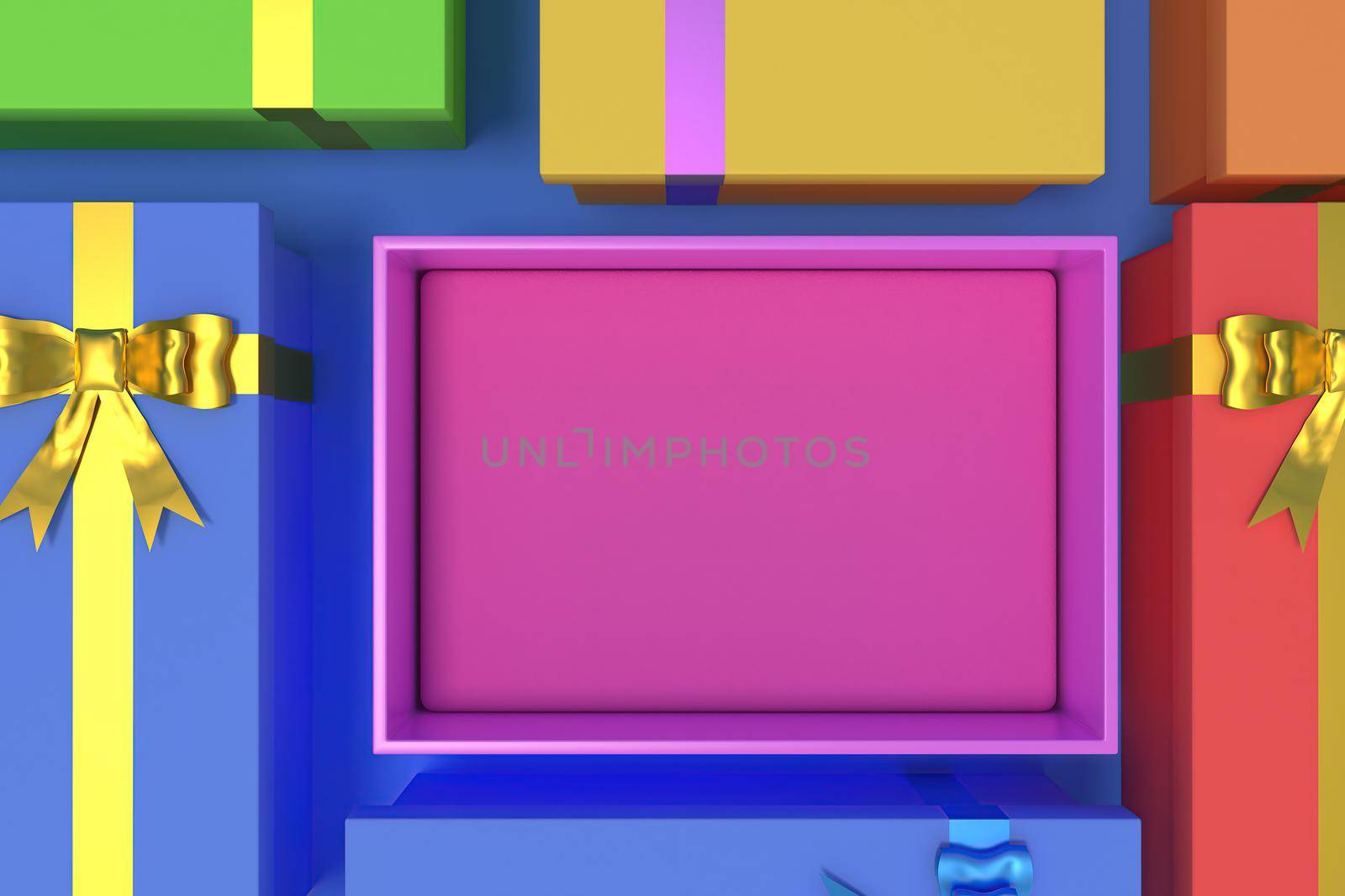 3d  illustration of the gift box for the new year holidays and Christmas