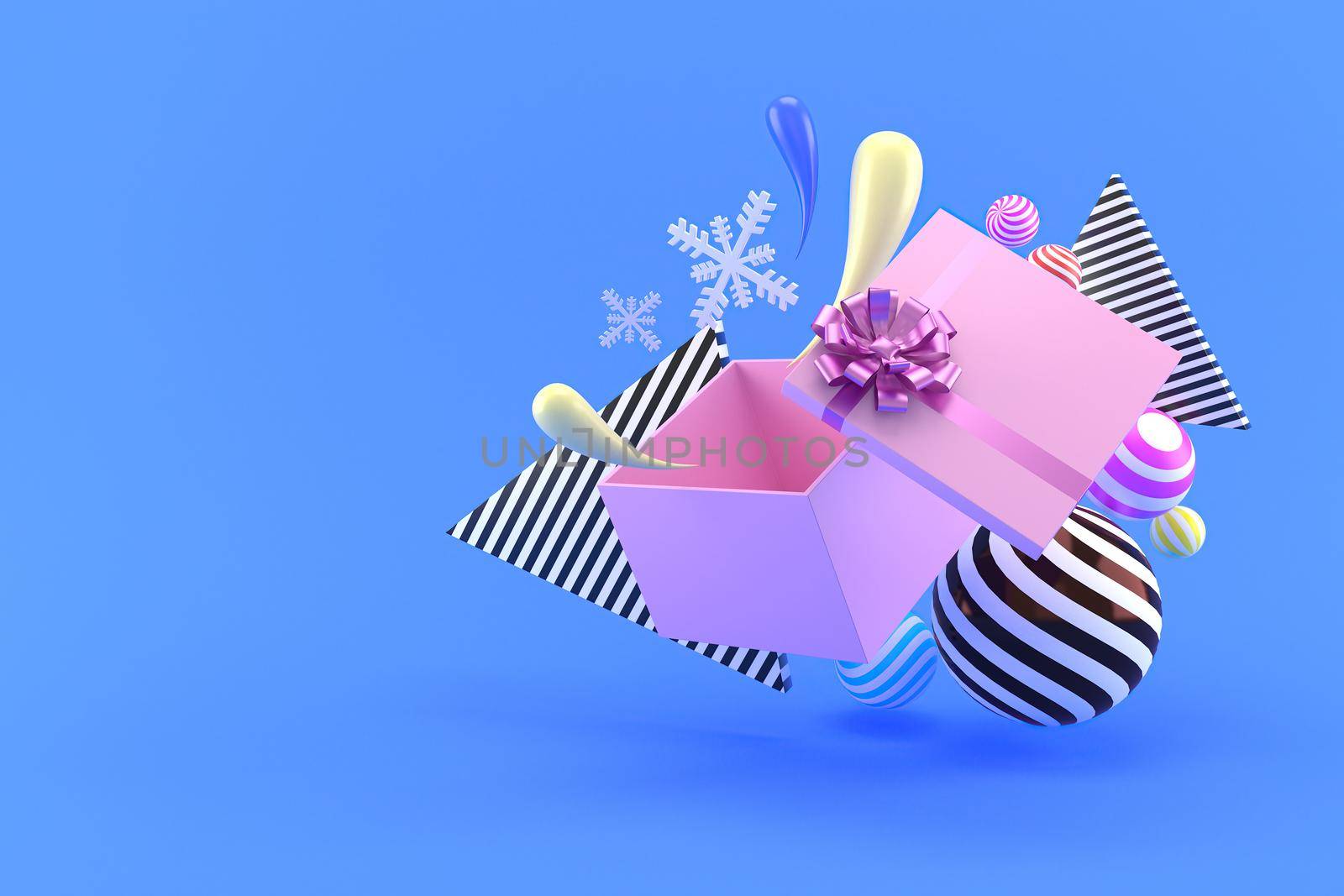 3d  illustration of the gift box for the new year holidays and Christmas