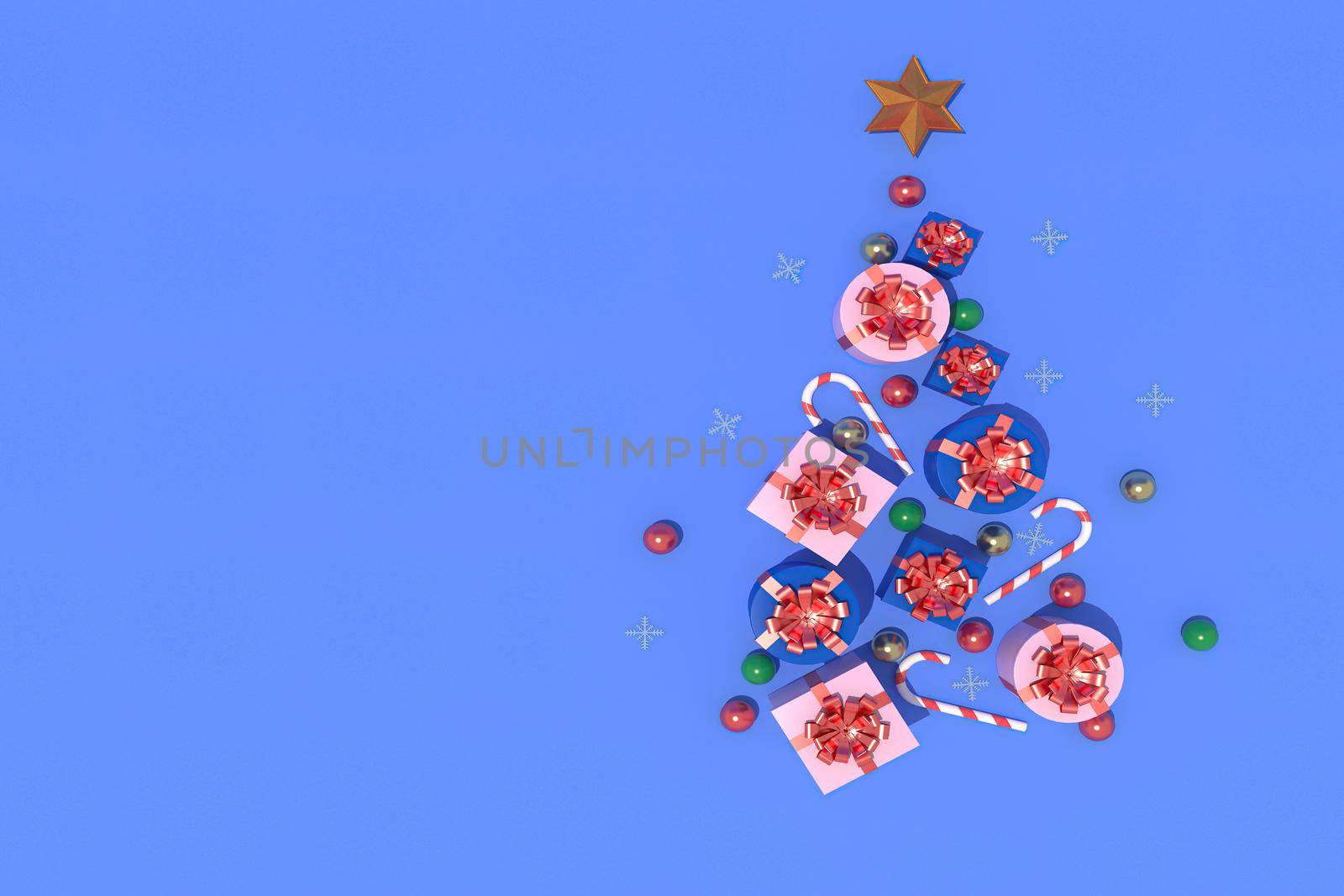 3d illustration for new year holidays and Christmas