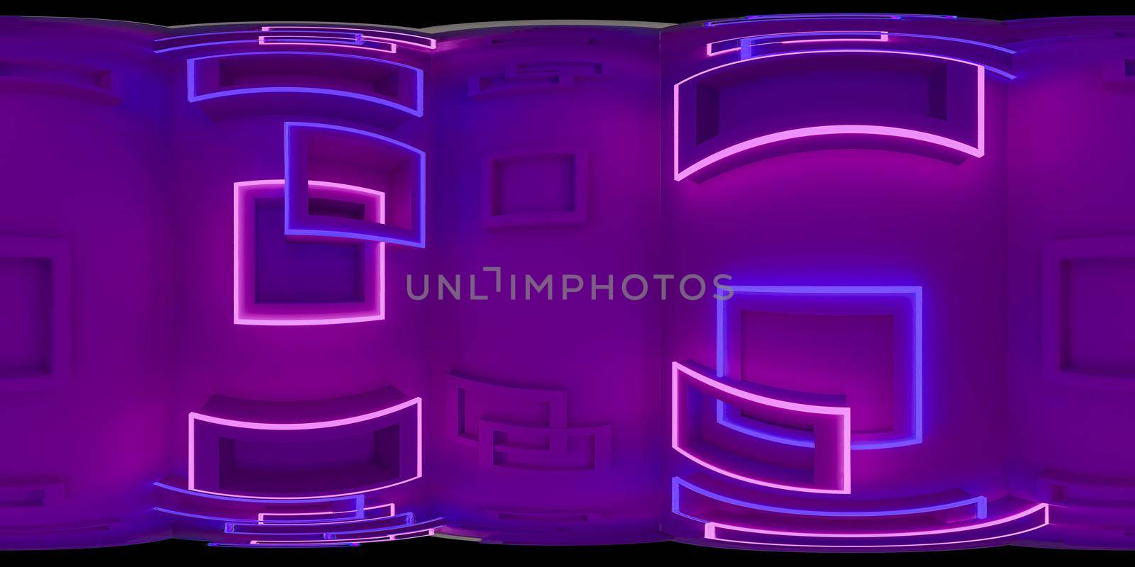 3d illustration, 3d rendering, vr 360 panorama abstract images of the geometry background