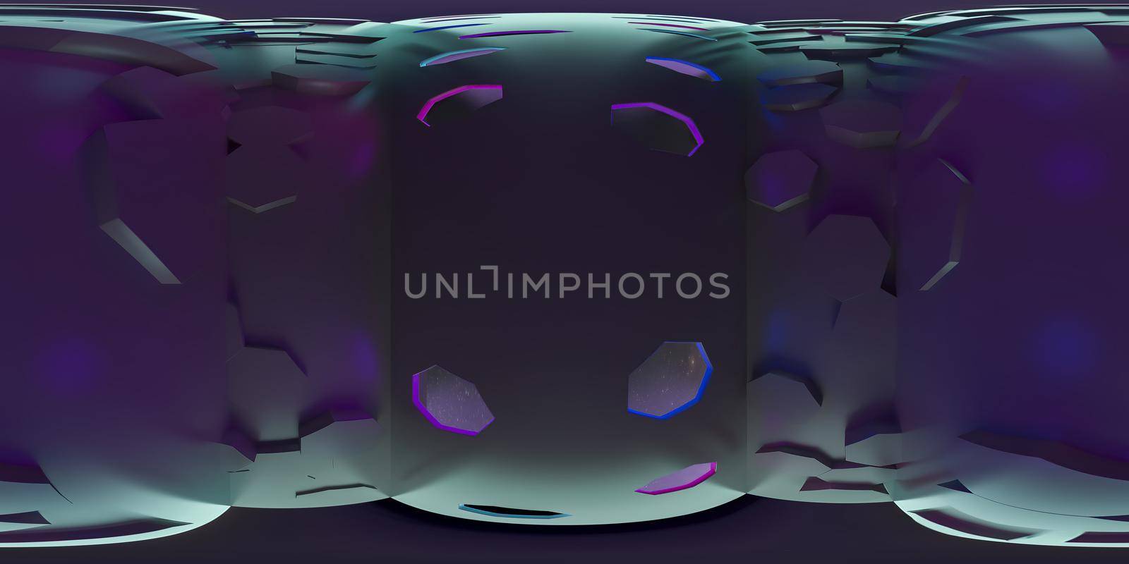 3d illustration, 3d rendering, vr 360 panorama abstract images of the geometry background