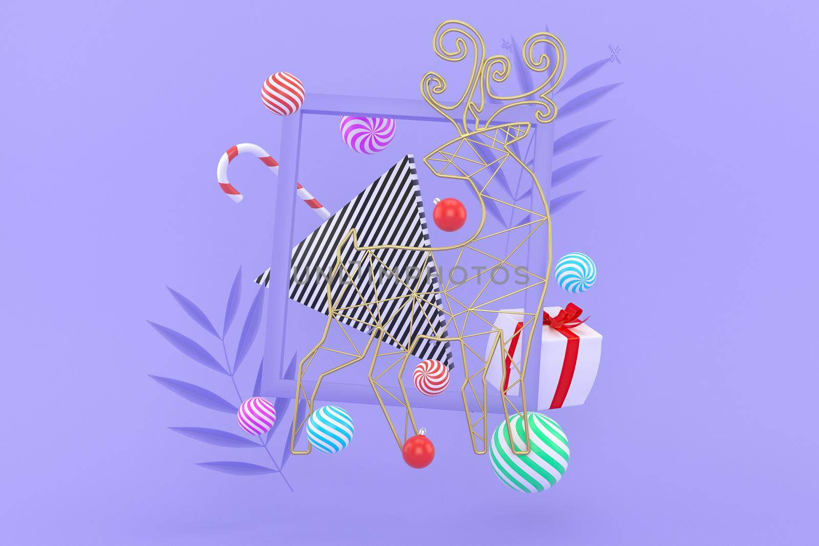 3d illustration for new year holidays and Christmas