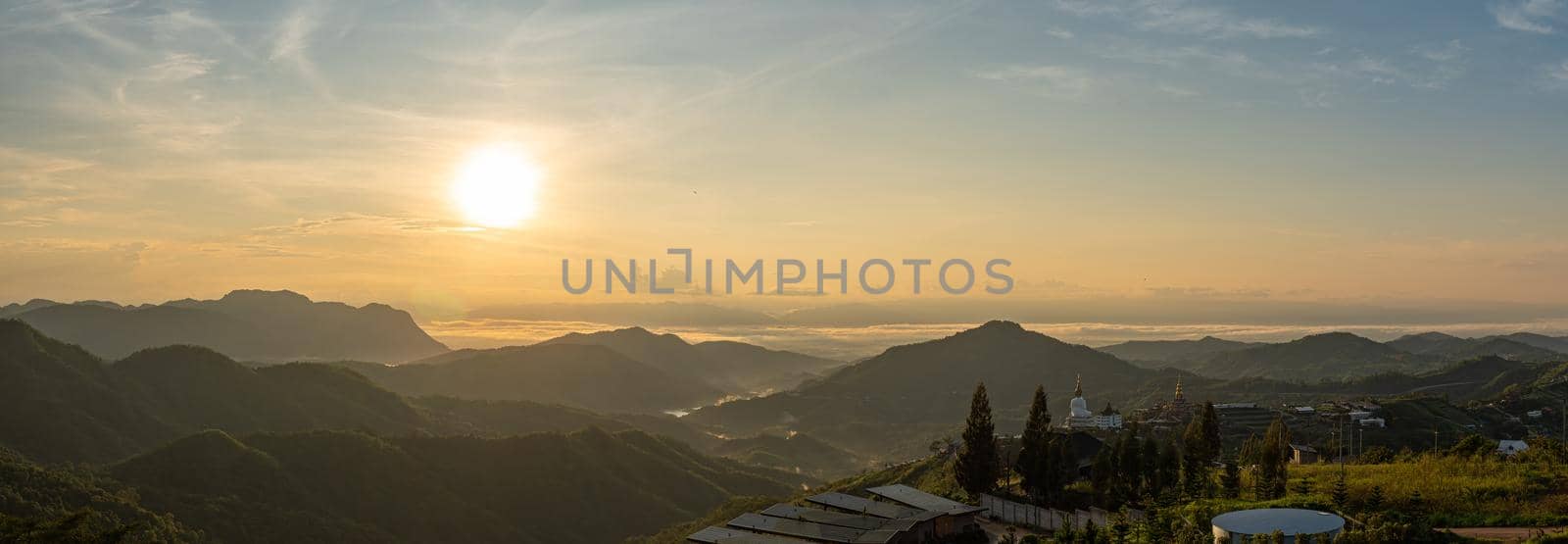Panorama, Sunrise at Khao Kho, Phetchabun Province, Thailand