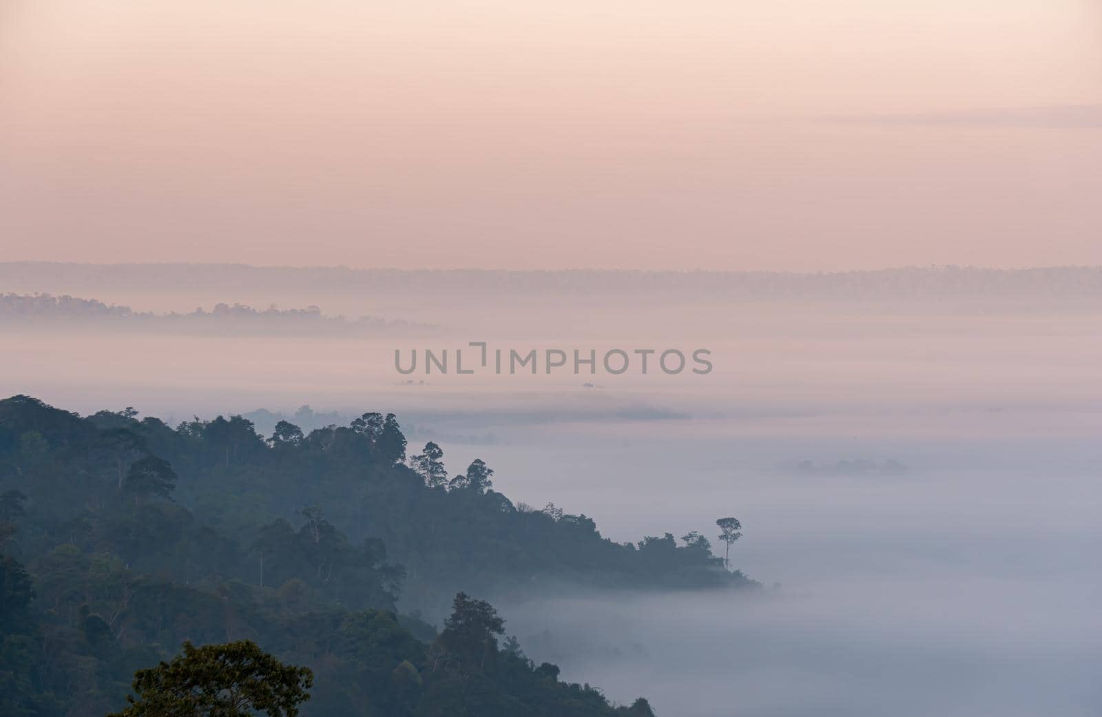 Morning mist at Khao Kho Viewpoint, Phetchabun Province