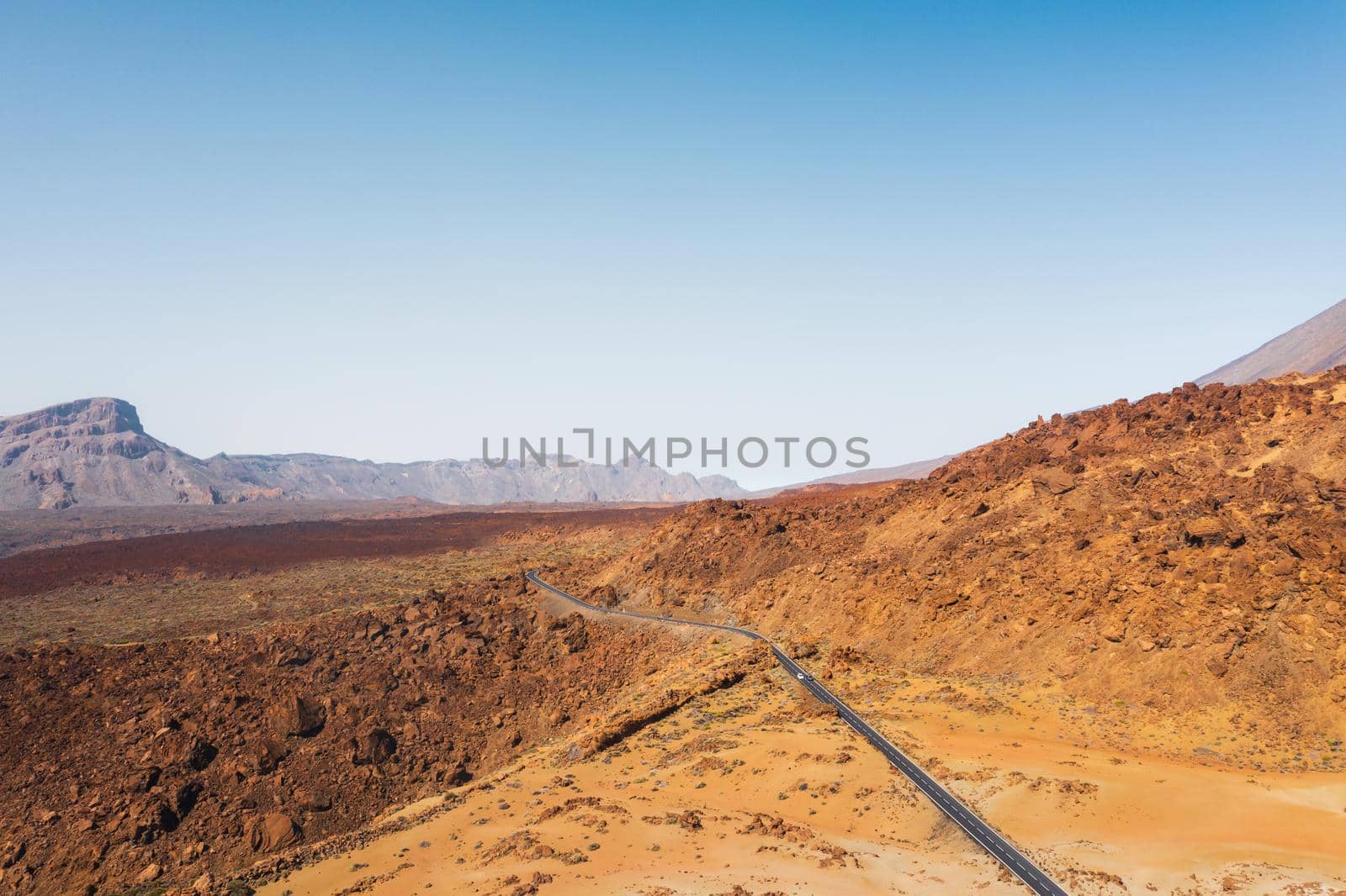 Mars the red planet's desert landscape. Teide National Park. Beautiful view of the Teide volcano. Desert Crater of the Teide volcano.Mount Teide in Tenerife. Tenerife, Canary Islands.