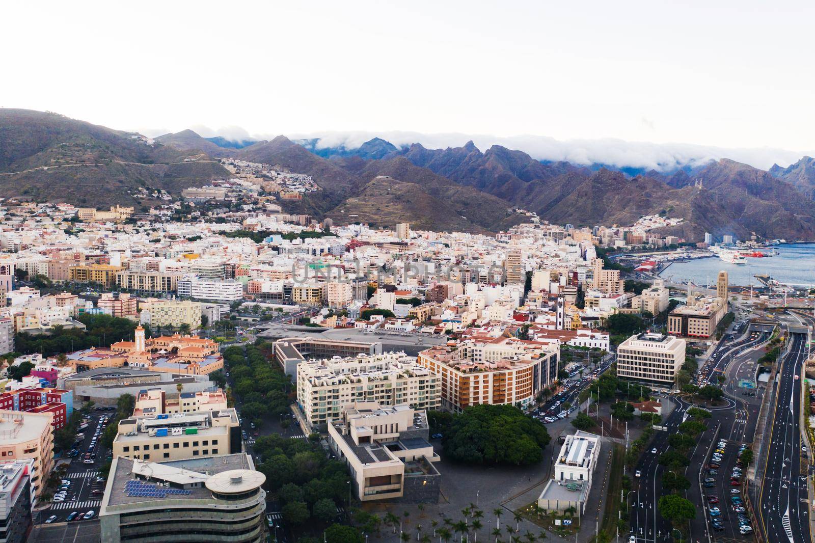 Aerial view of Santa Cruz de Tenerife. Canary Islands, Spain.