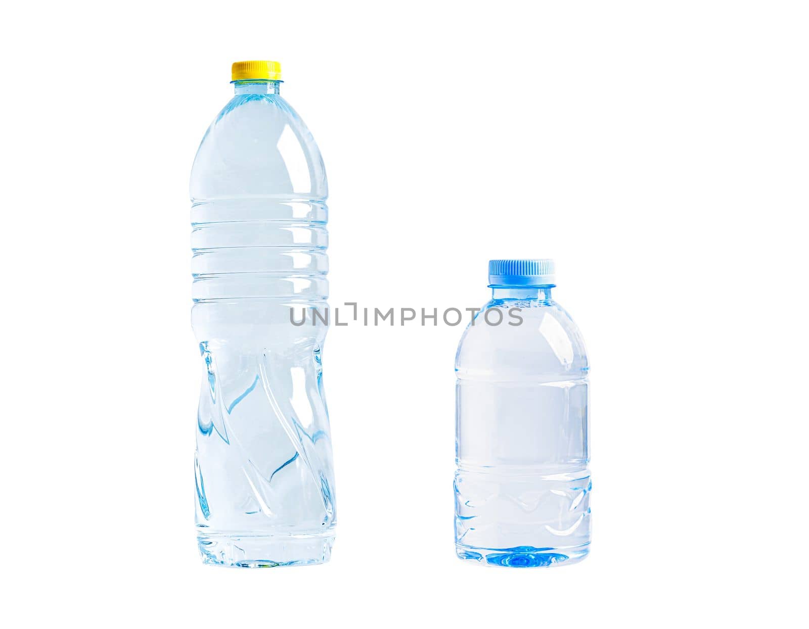 Plastic water bottle isolated on white background, mineral, healthy concept.