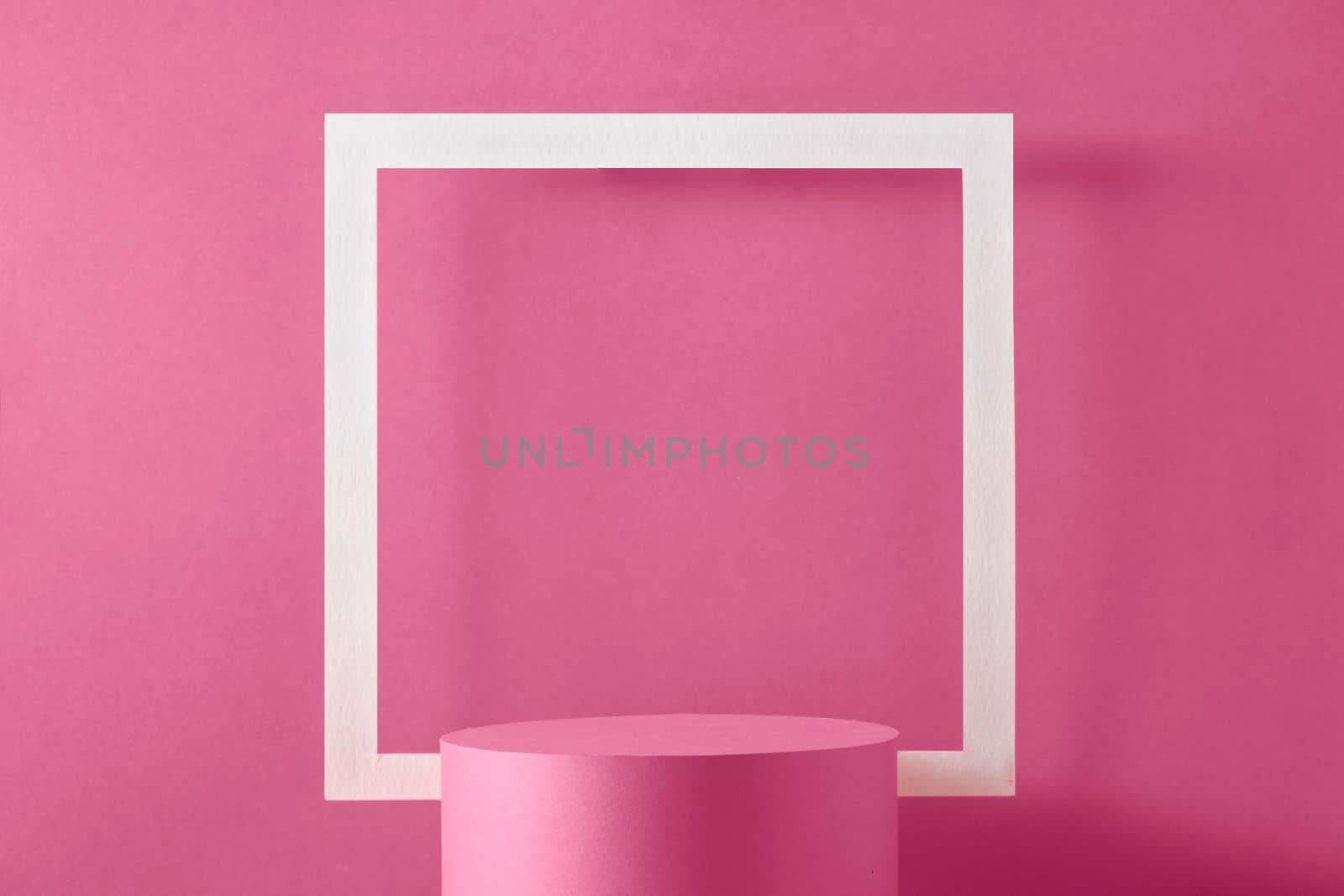 Background podium frame for showing and demonstrating the product of the Magenta trend color. High quality photo
