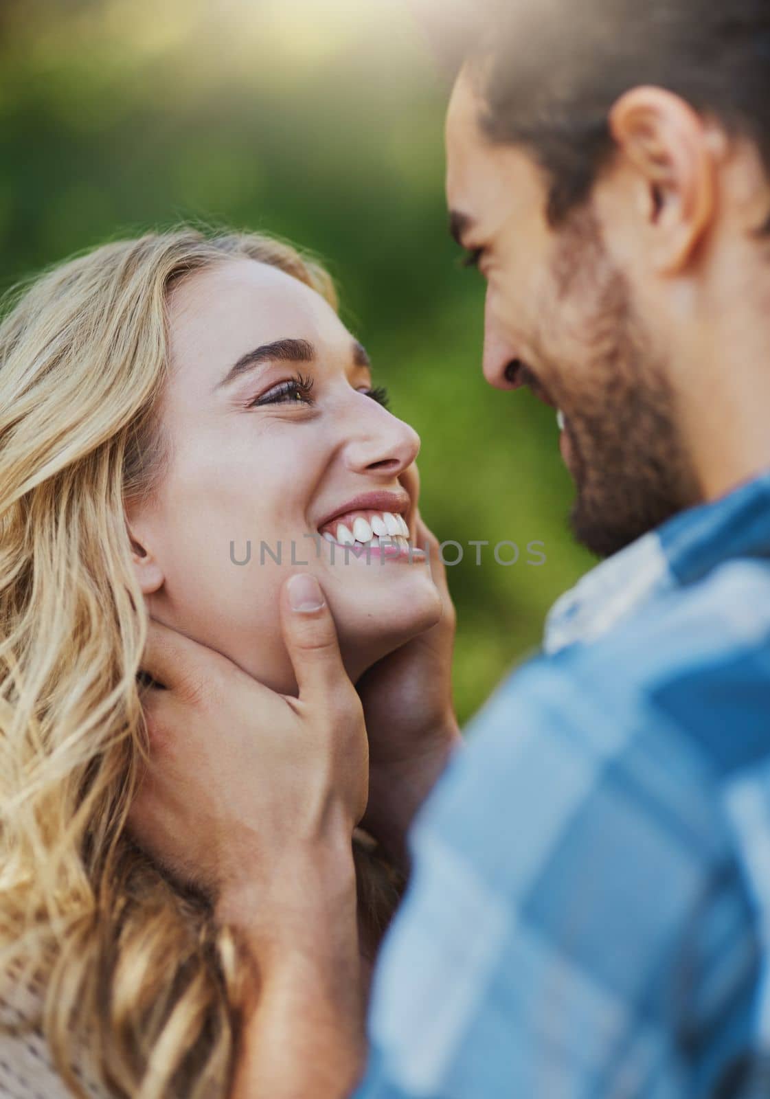 Hearts that love are happy. an affectionate young couple having a romantic moment outdoors