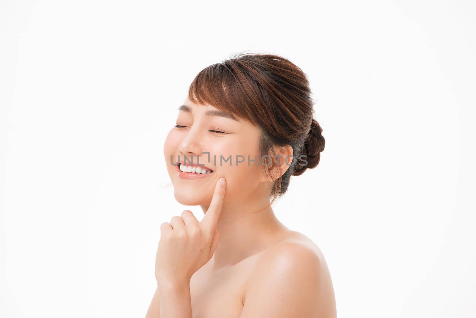 Beauty concept of young asian woman. Dental care.