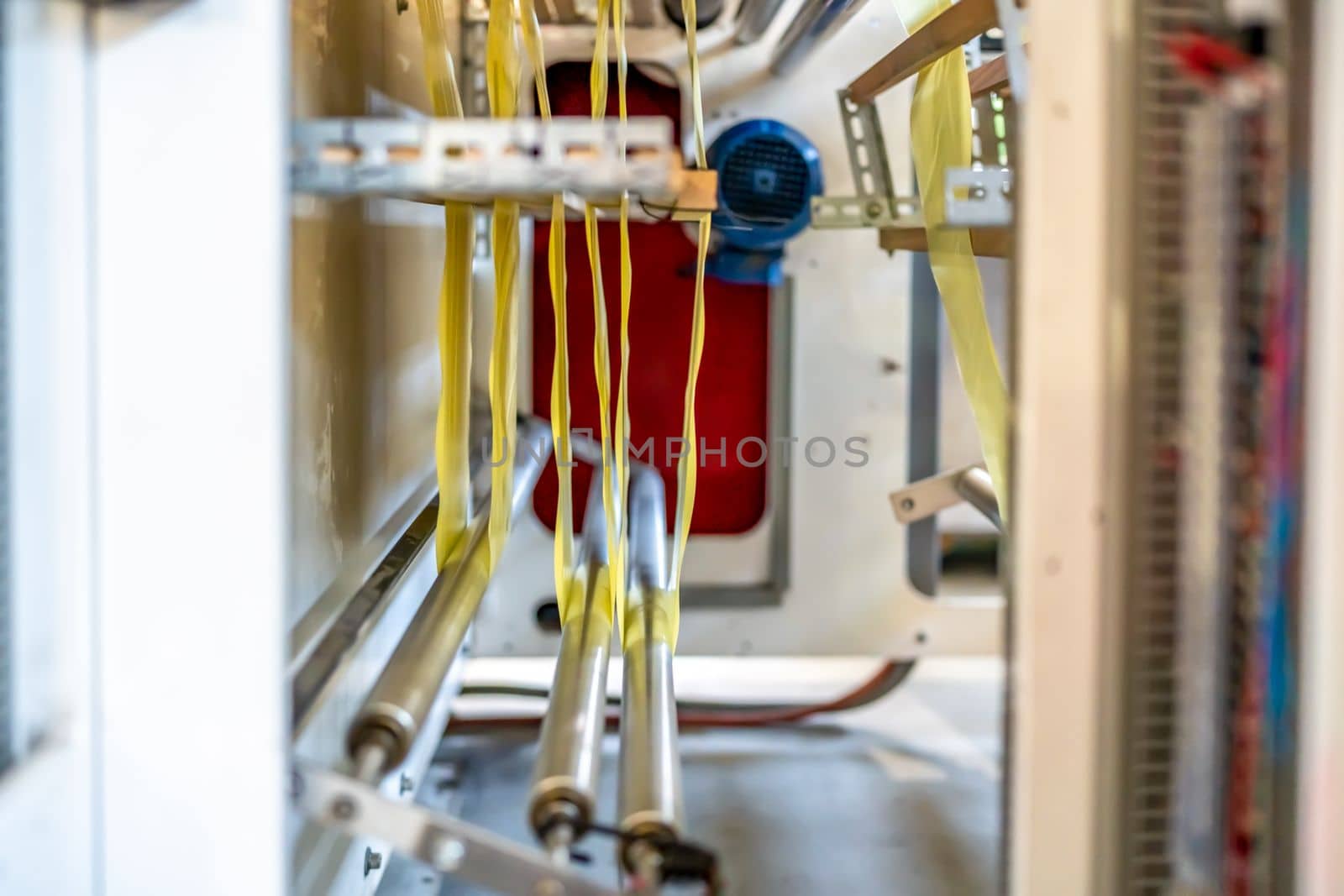 production of plastic bags in the factory.