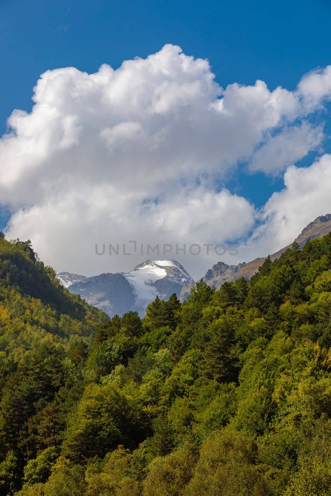 North Caucasus, high mountains of Ossetia, Glacier in the mountains