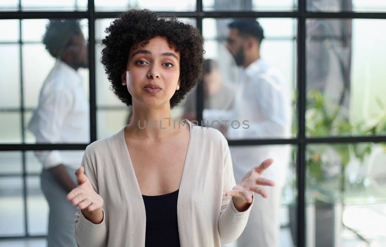 Portrait of a young business woman in an modern office