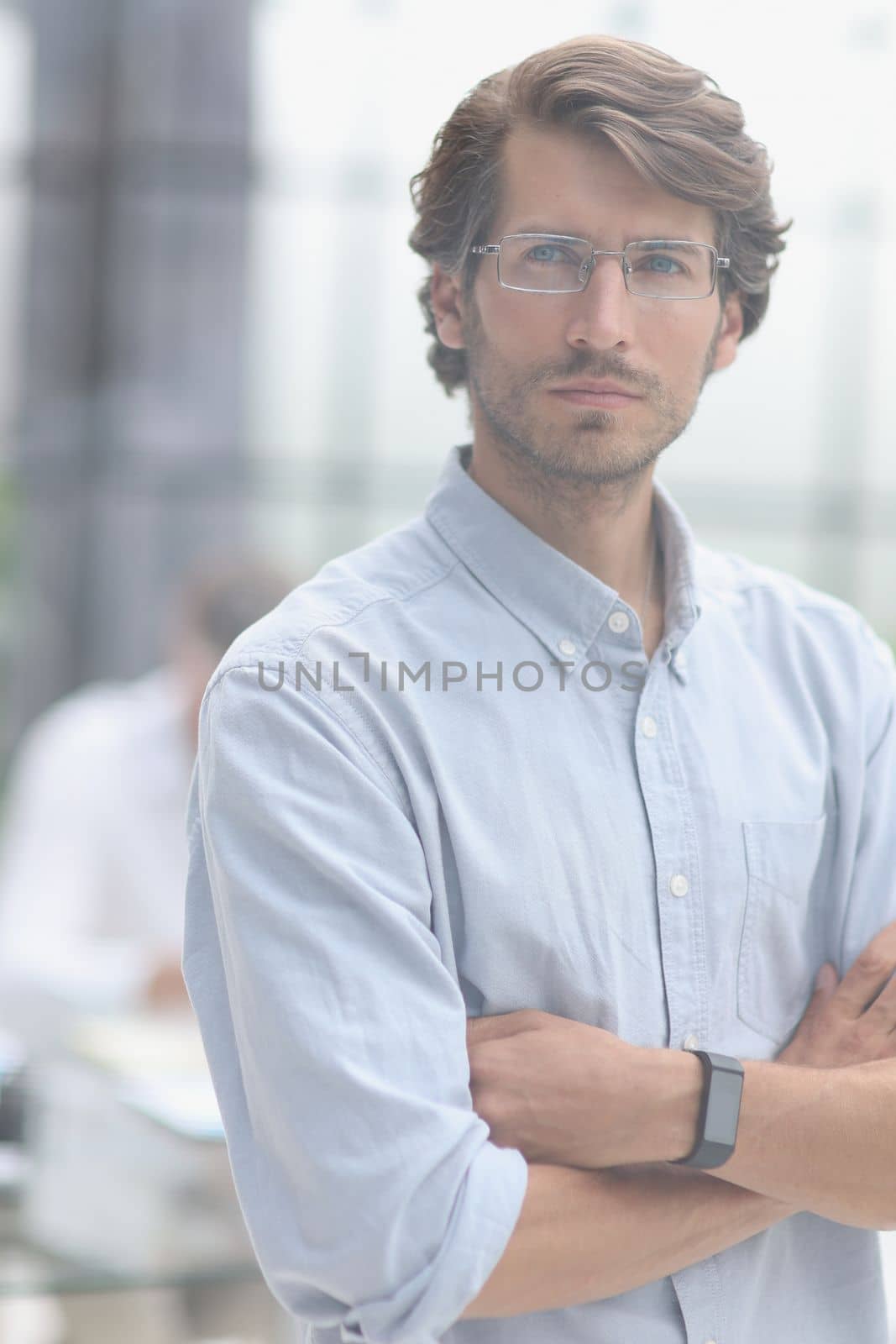 young successful businessman close-up in the office