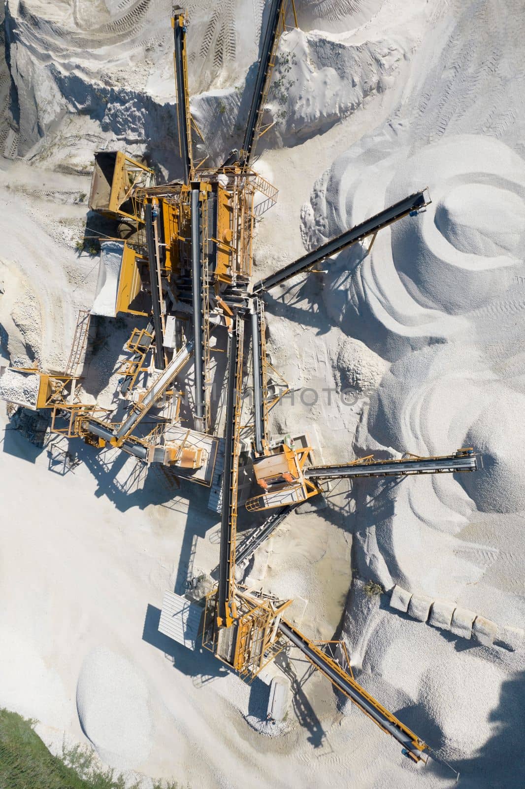 Aerial view of a stone factory intended for the construction market 