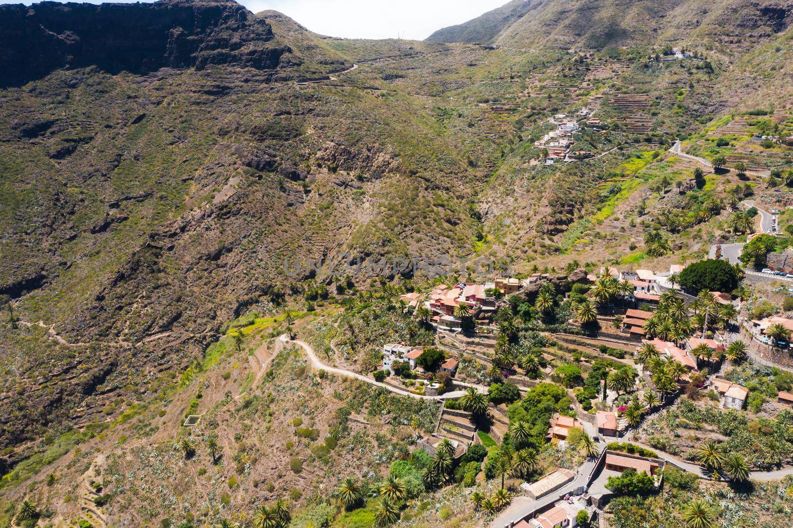 Mountain view, road in the mountains of the island of Tenerife. Canary Islands, Spain.