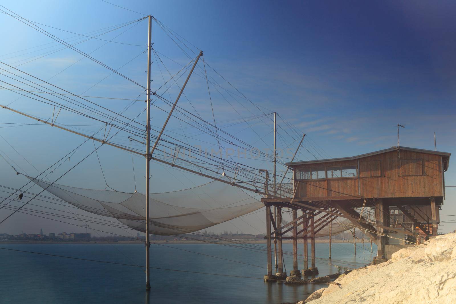 Casoni, ancient stilt house of fisher man in Sottomarina. Chioggia