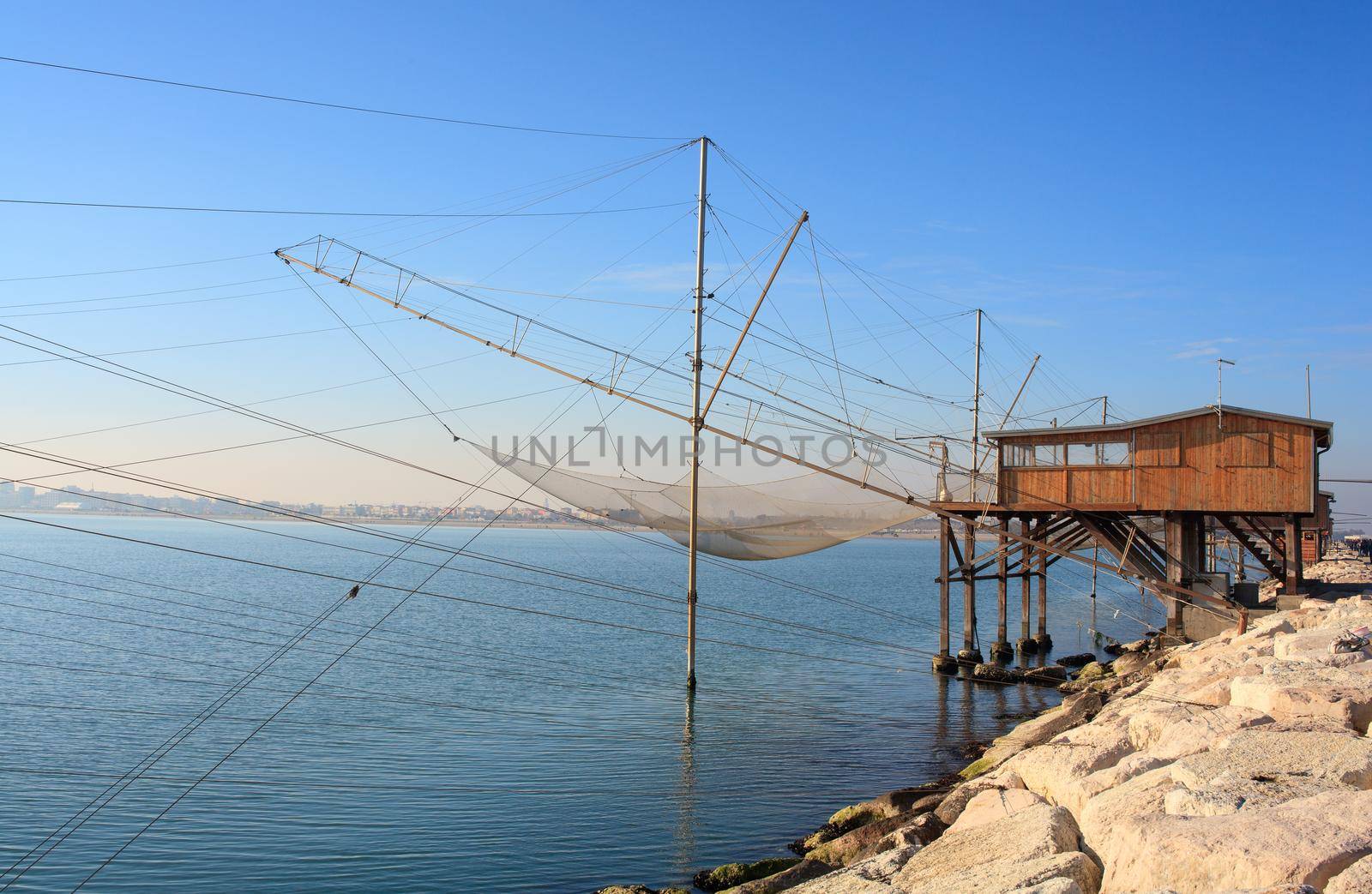 Casoni, ancient stilt house of fisher man in Sottomarina. Chioggia
