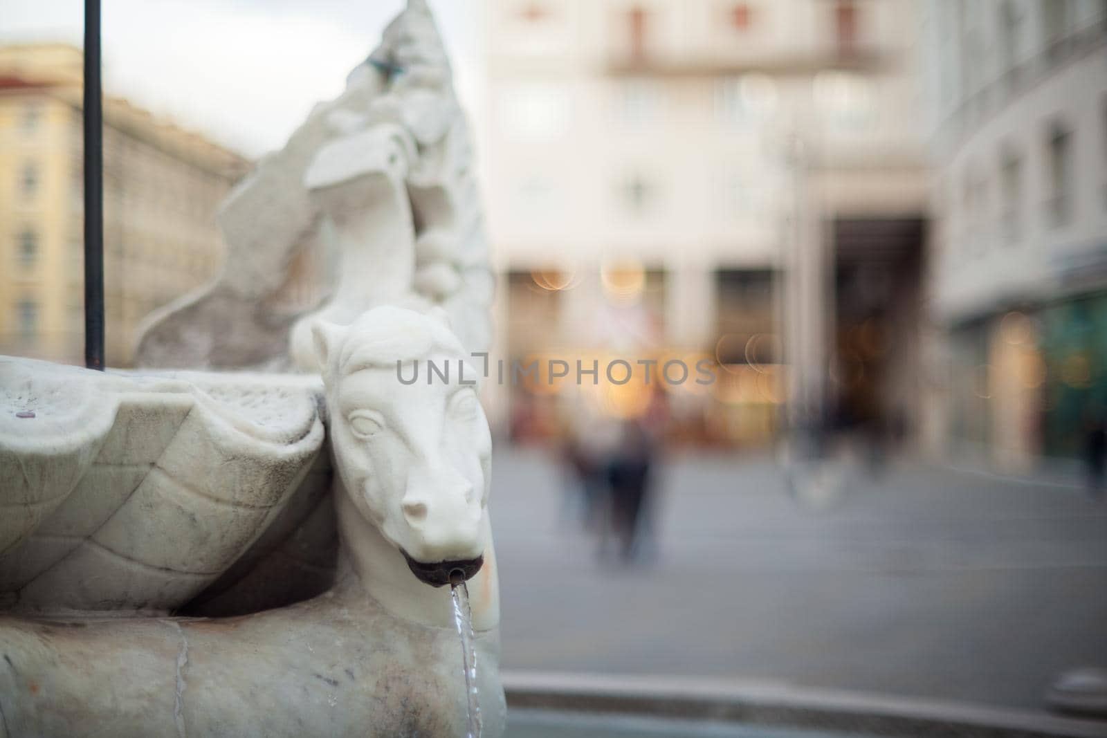 Close up of Neptune fountain in Trieste